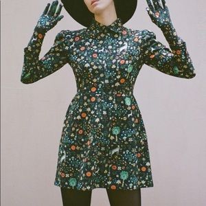 Samantha Pleet Leap Dress Black Unicorn/Fairytale Print